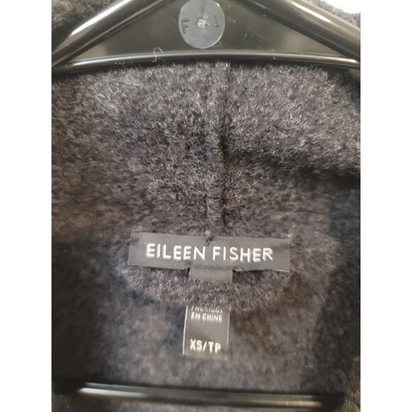 Eileen Fisher Black Duster Open Front Long Cardigan Coat Tencel Viscose Crepe XS - Picture 4 of 6